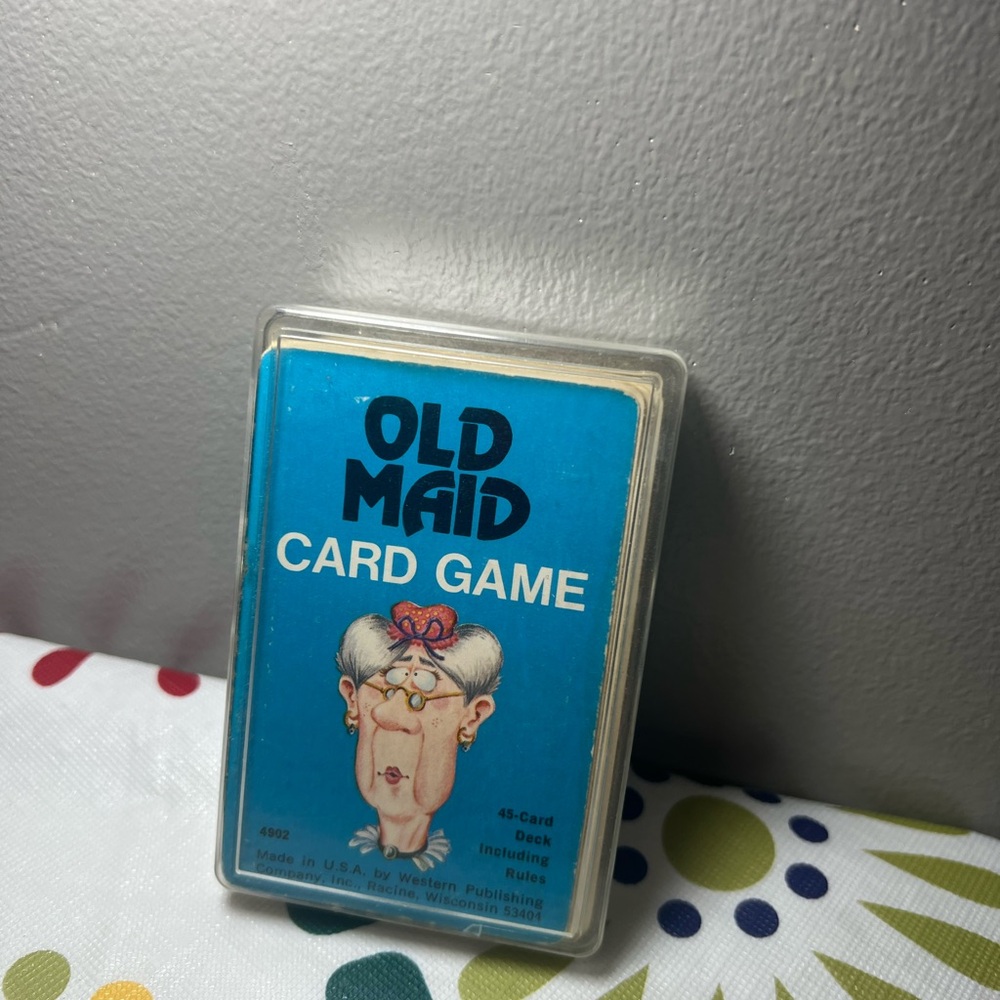 VTG Old Maid Card Game Whitman #4902 & Case USA